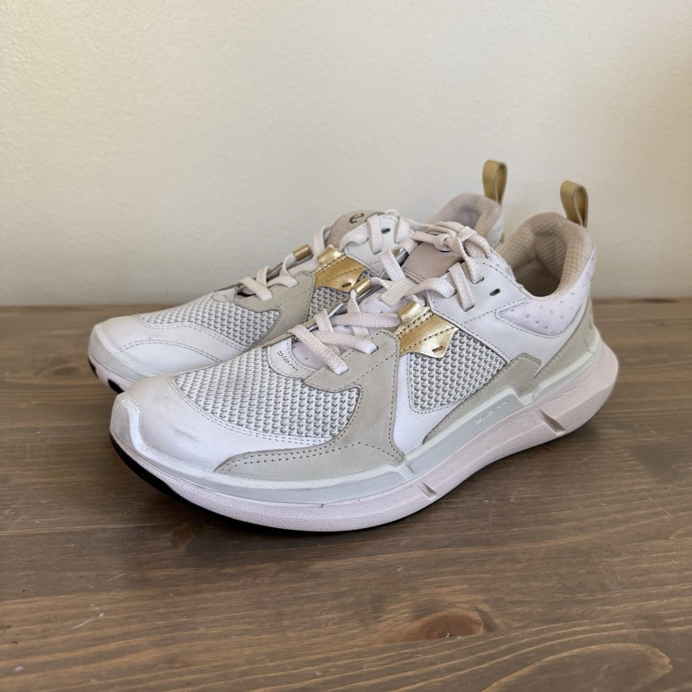 Ecco Womens 11-11.5 Biom 2.2 Leather Trim Athletic Sneakers Tennis Shoes Comfort